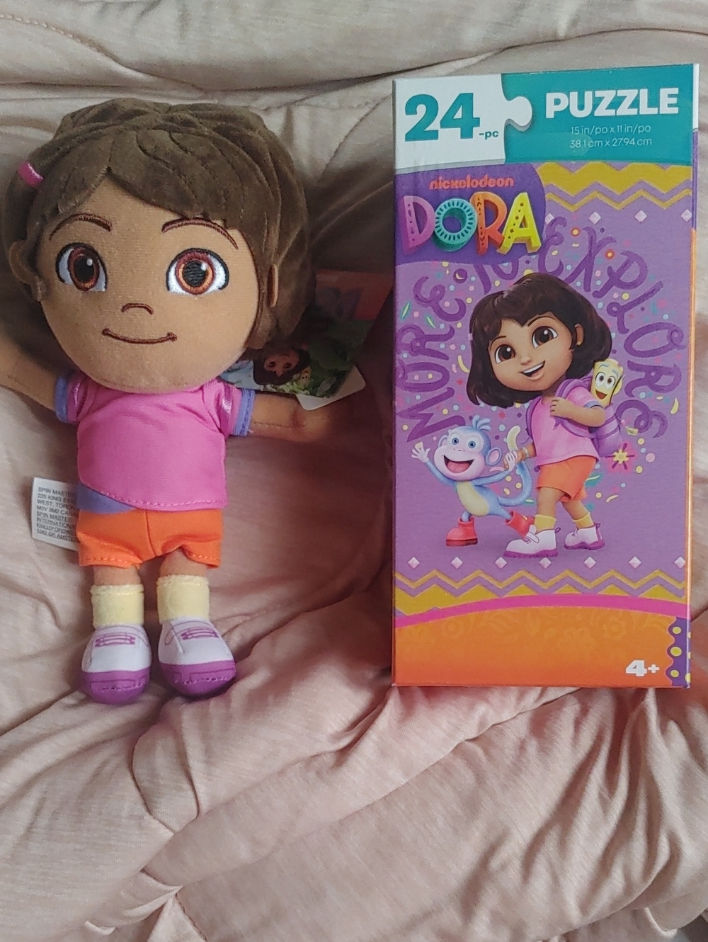 Nickelodeon Dora Plush Doll And 24 Piece Puzzle